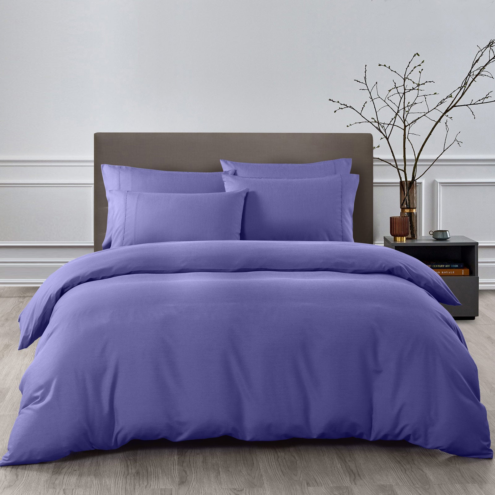 Duvet Covers: Royal Comfort 2000TC Quilt Cover Set Bamboo Cooling Hypoallergenic Breathable - King - Royal Blue