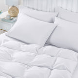 Duvet Covers: Royal Comfort 2000TC 6 Piece Bamboo Sheet & Quilt Cover Set Cooling Breathable - Queen - White