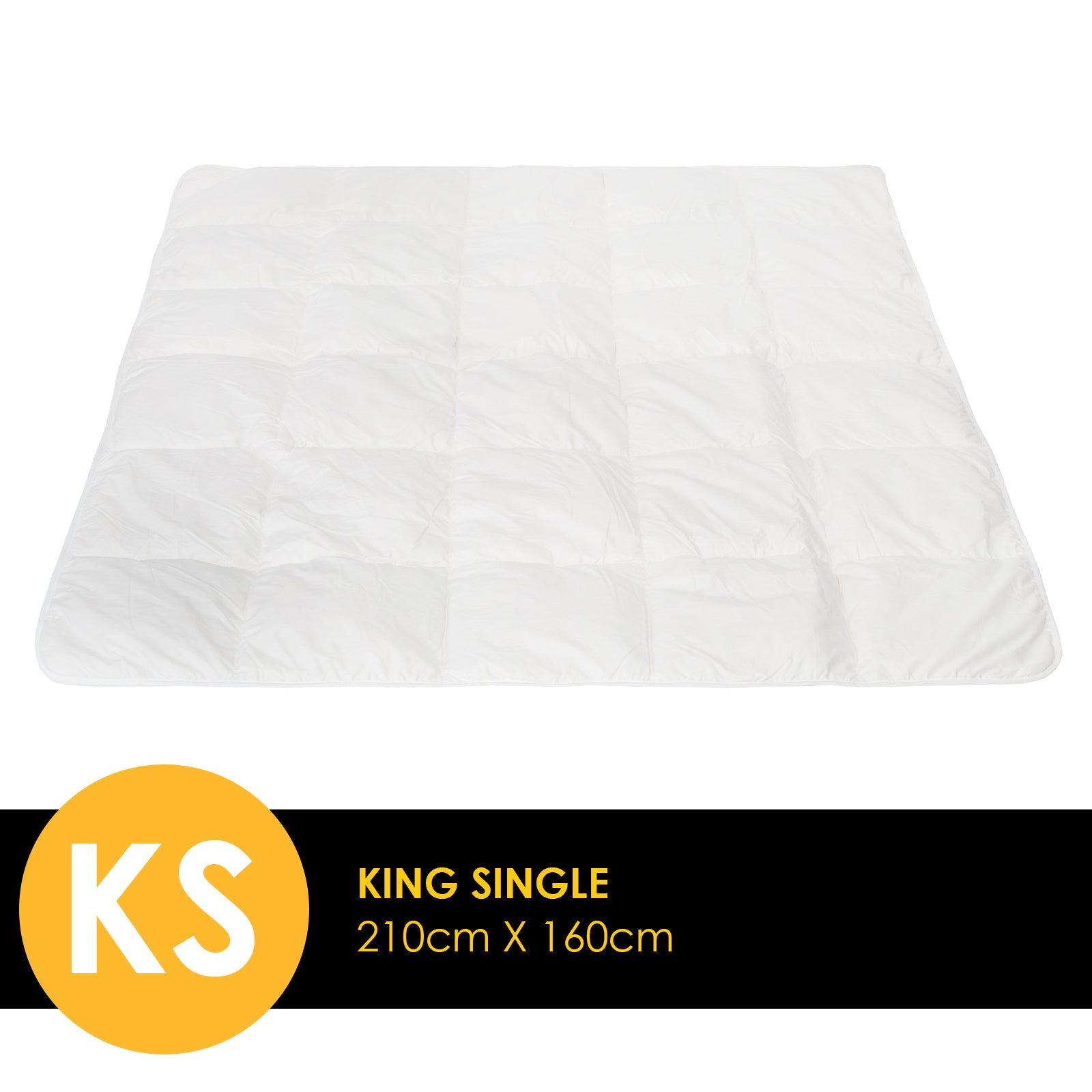 Aprons: Casa Decor Silk Touch Quilt 360GSM All Seasons Antibacterial Hypoallergenic - King Single - White