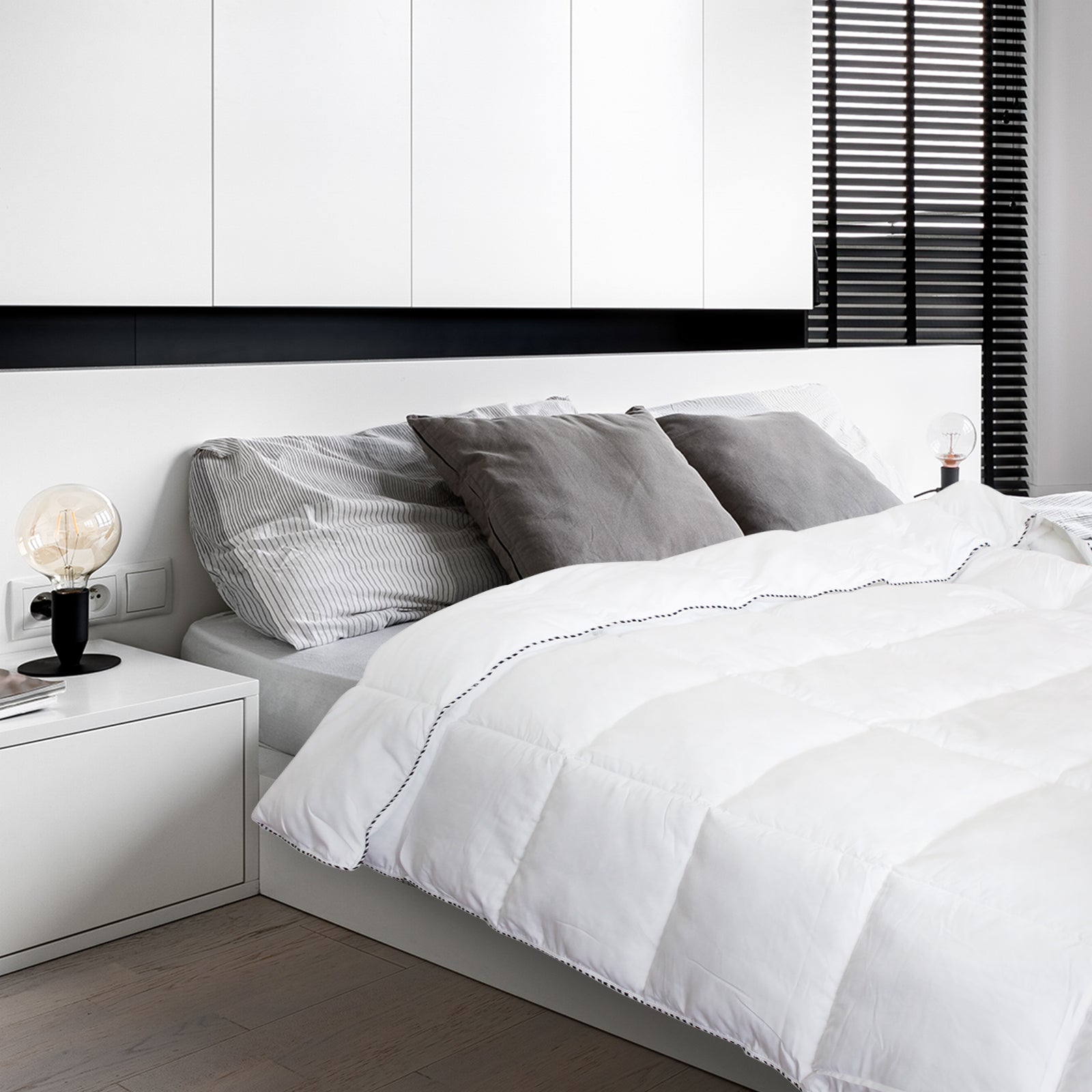 Quilts & Duvets: Royal Comfort Bamboo Blend Quilt 250GSM Luxury  Duvet 100% Cotton Cover - Double - White