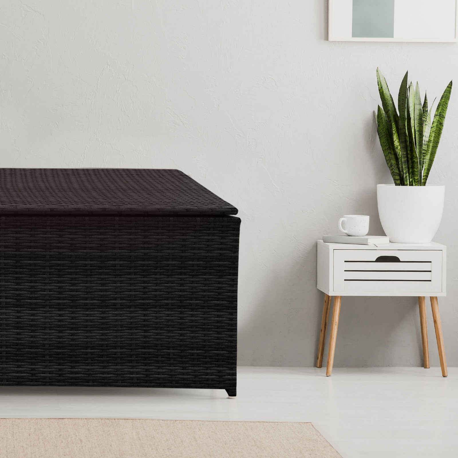 Outdoor Storage Boxes: Arcadia Furniture Outdoor Rattan Storage Box Garden Toy Tools Shed UV Resistant - Black