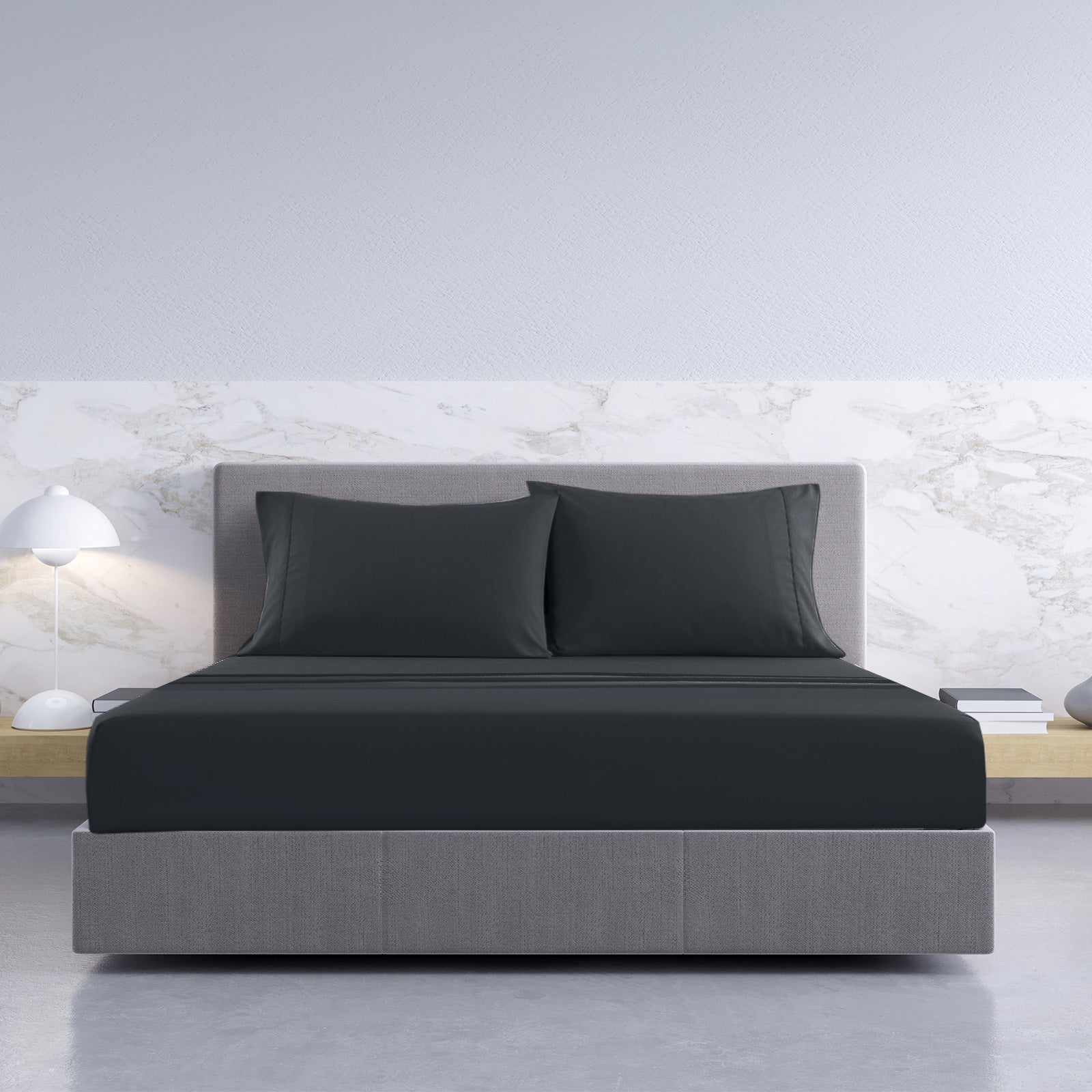 Bed Sheets: Royal Comfort 1000TC Hotel Grade Bamboo Cotton Sheets Pillowcases Set Ultrasoft - King - Charcoal
