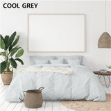 Duvet Covers: Balmain 1000 Thread Count Hotel Grade Bamboo Cotton Quilt Cover Pillowcases Set - King - Cool Grey