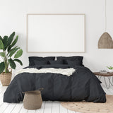 Duvet Covers: Balmain 1000 Thread Count Hotel Grade Bamboo Cotton Quilt Cover Pillowcases Set - King - Charcoal