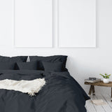 Duvet Covers: Balmain 1000 Thread Count Hotel Grade Bamboo Cotton Quilt Cover Pillowcases Set - King - Charcoal