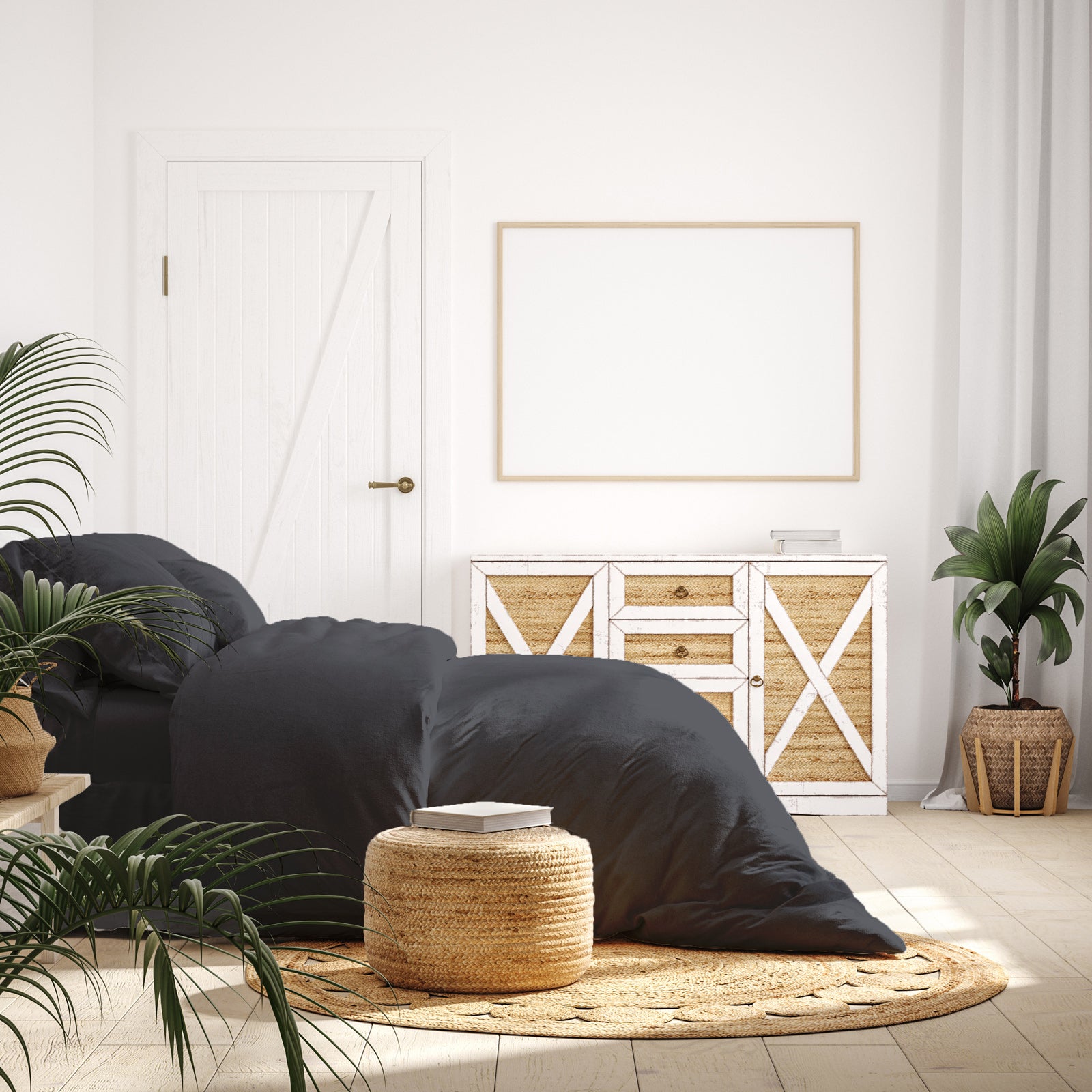 Duvet Covers: Balmain 1000 Thread Count Hotel Grade Bamboo Cotton Quilt Cover Pillowcases Set - King - Charcoal