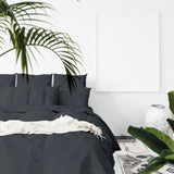 Duvet Covers: Balmain 1000 Thread Count Hotel Grade Bamboo Cotton Quilt Cover Pillowcases Set - King - Charcoal