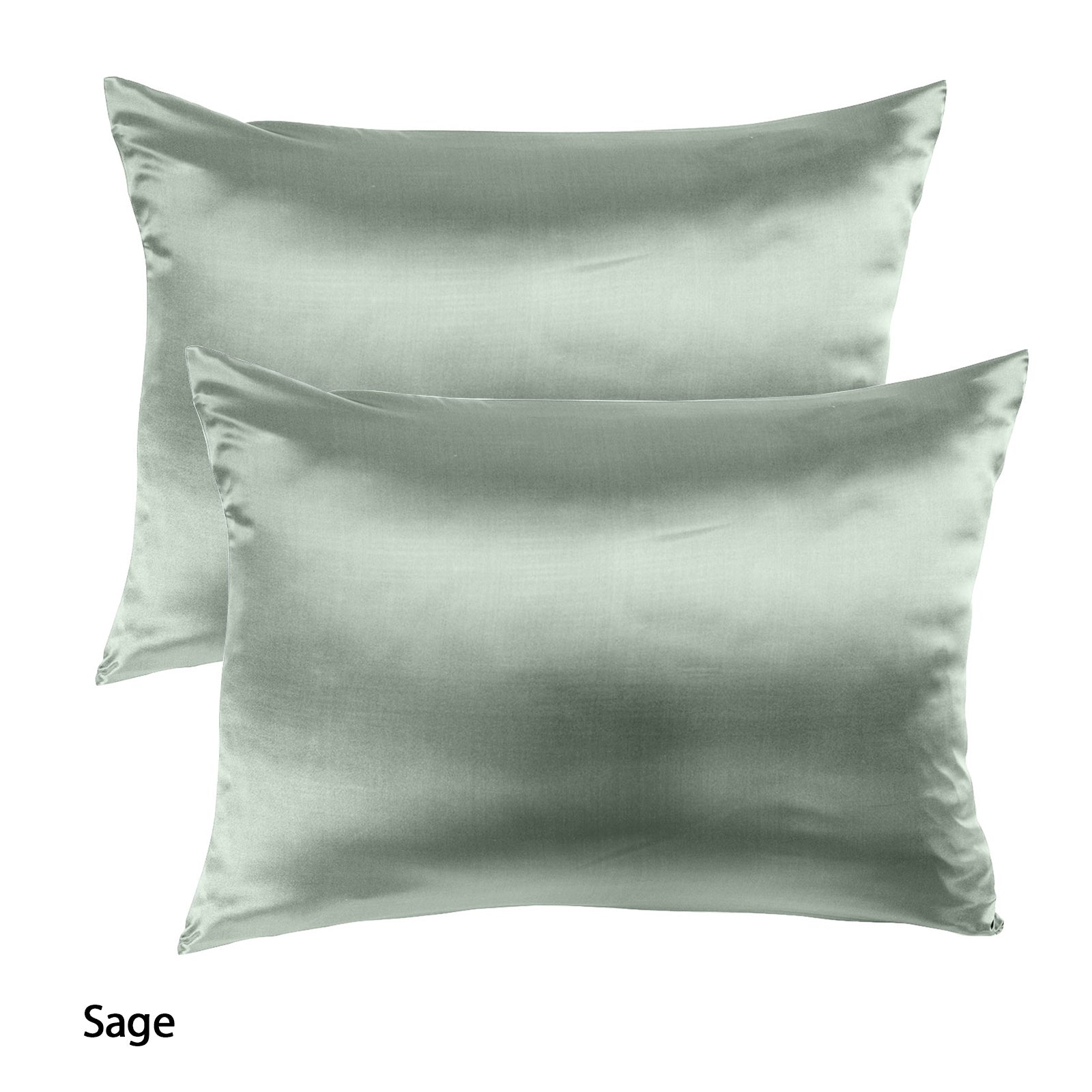 Pillowcases: Royal Comfort Mulberry Soft Silk Hypoallergenic Pillowcase Twin Pack 51 x 76cm - Sage