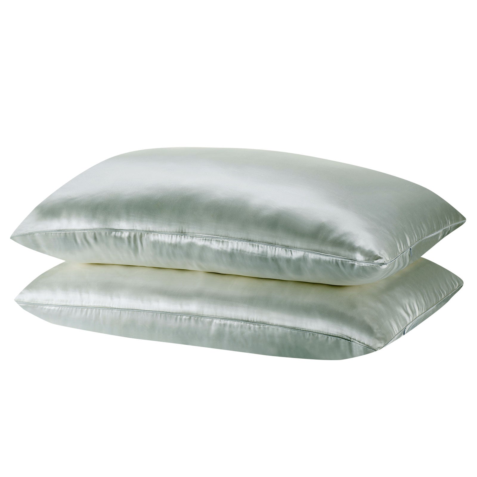 Pillowcases: Royal Comfort Mulberry Soft Silk Hypoallergenic Pillowcase Twin Pack 51 x 76cm - Sage
