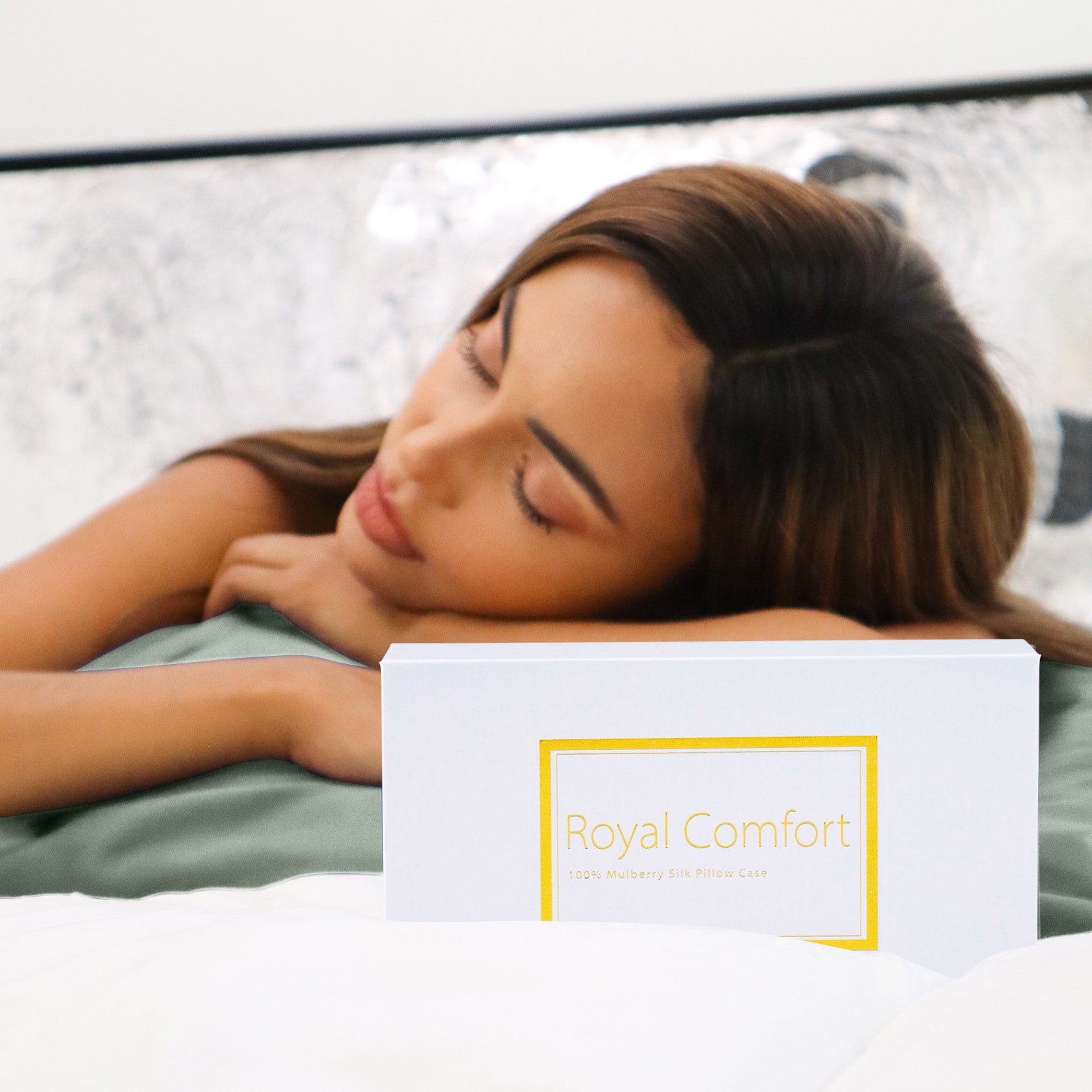 Pillowcases: Royal Comfort Mulberry Soft Silk Hypoallergenic Pillowcase Twin Pack 51 x 76cm - Sage