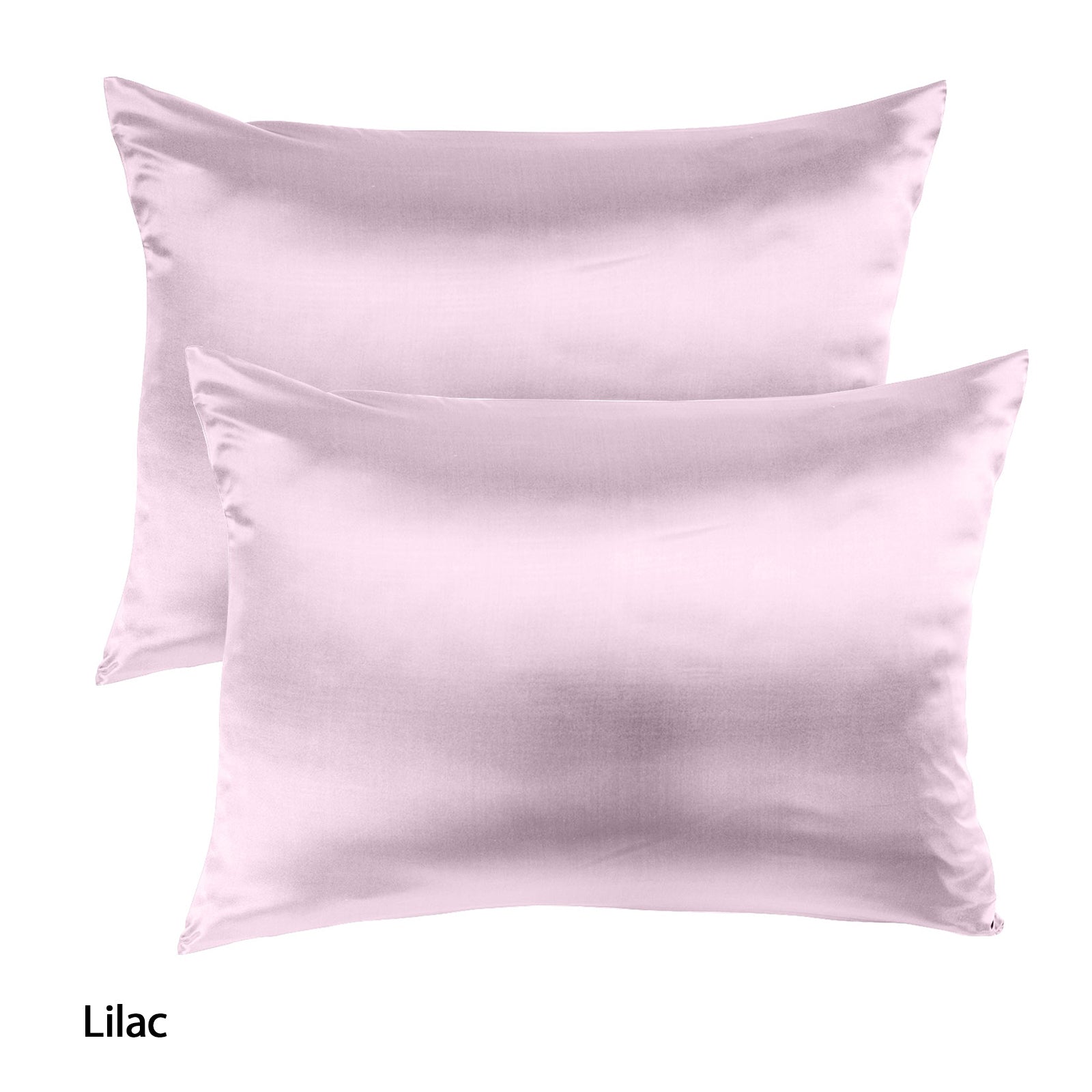 Pillows: Royal Comfort Mulberry Soft Silk Hypoallergenic Pillowcase Twin Pack 51 x 76cm - Lilac