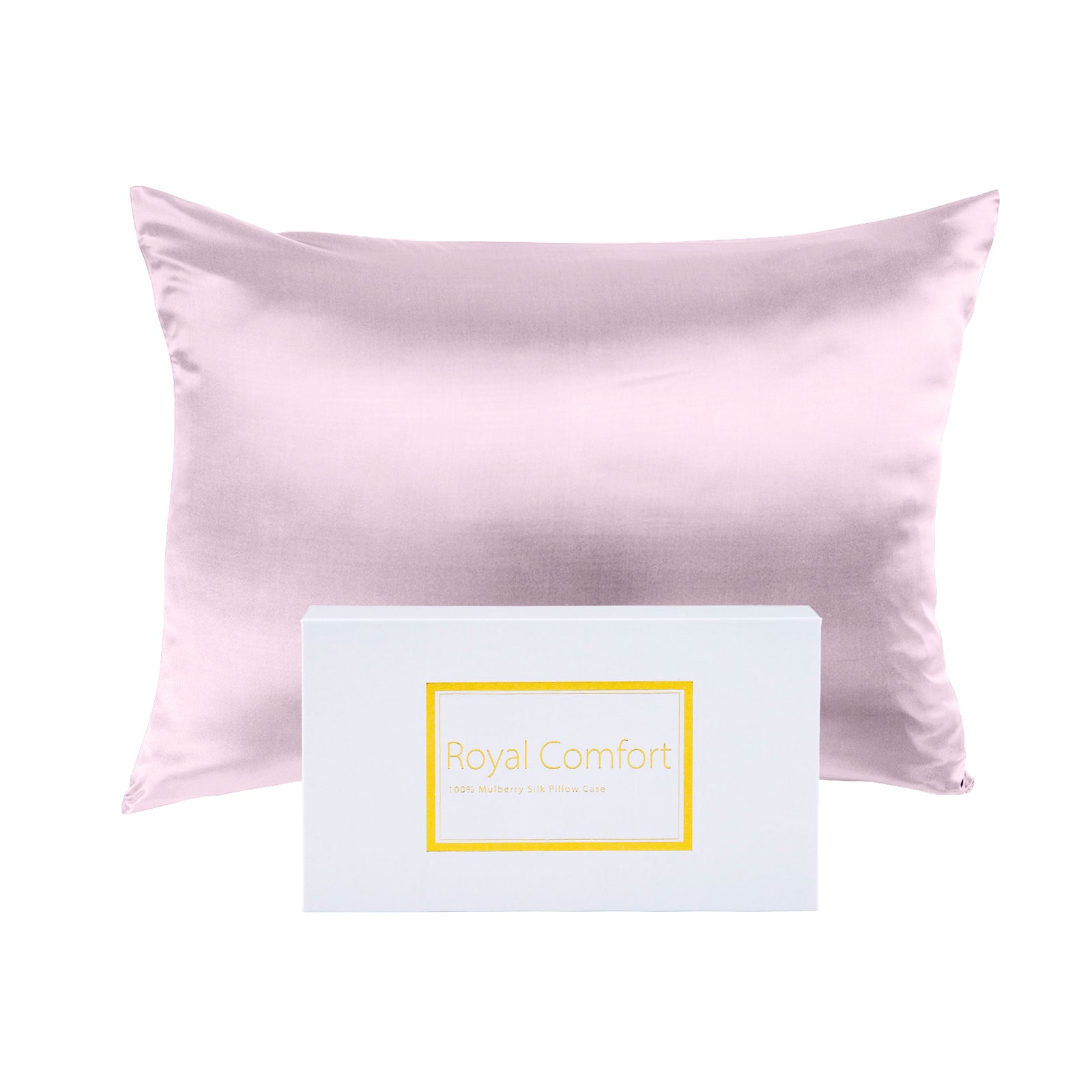 Pillows: Royal Comfort Mulberry Soft Silk Hypoallergenic Pillowcase Twin Pack 51 x 76cm - Lilac
