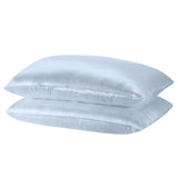 Pillowcases: Royal Comfort Mulberry Soft Silk Hypoallergenic Pillowcase Twin Pack 51 x 76cm - Soft Blue
