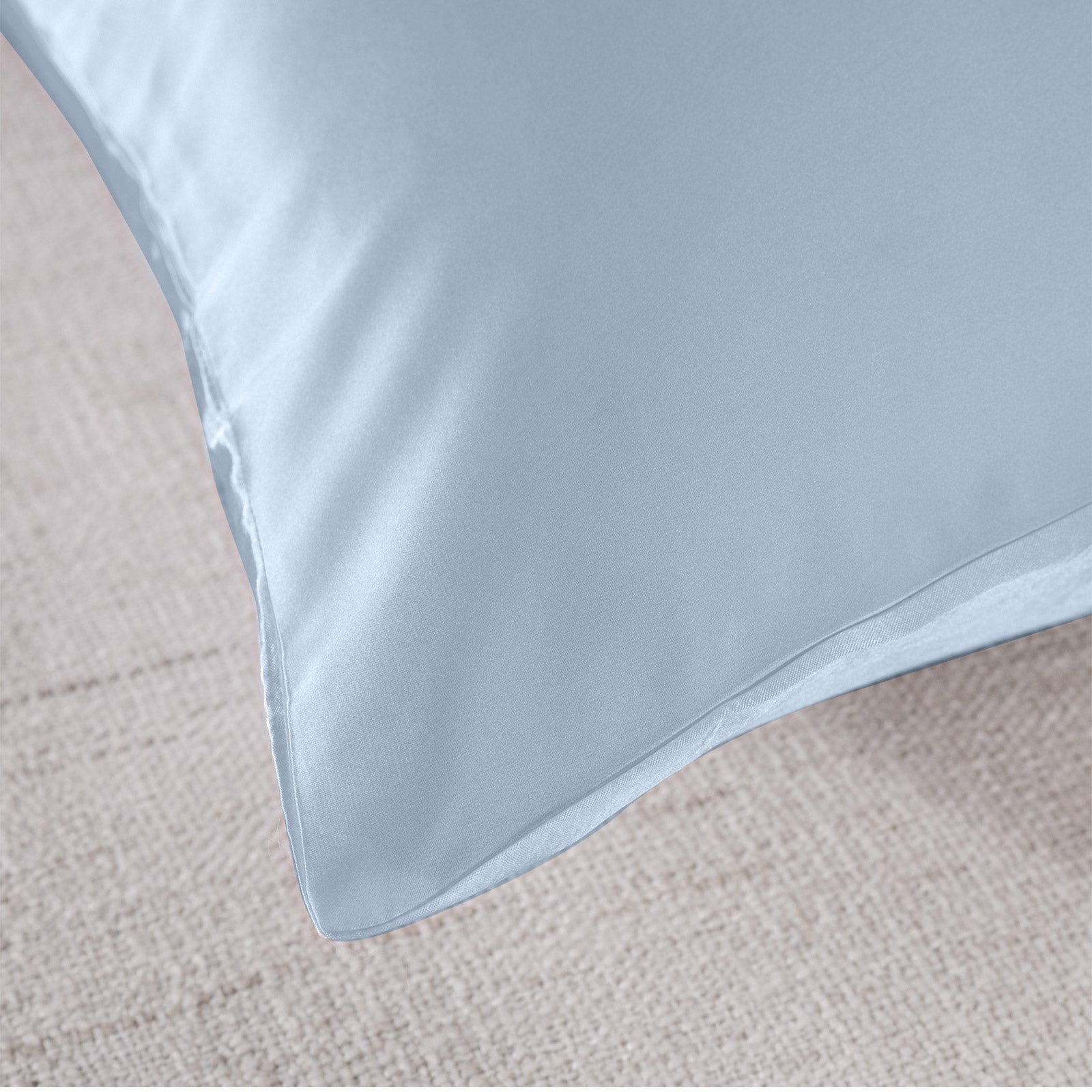 Pillowcases: Royal Comfort Mulberry Soft Silk Hypoallergenic Pillowcase Twin Pack 51 x 76cm - Soft Blue