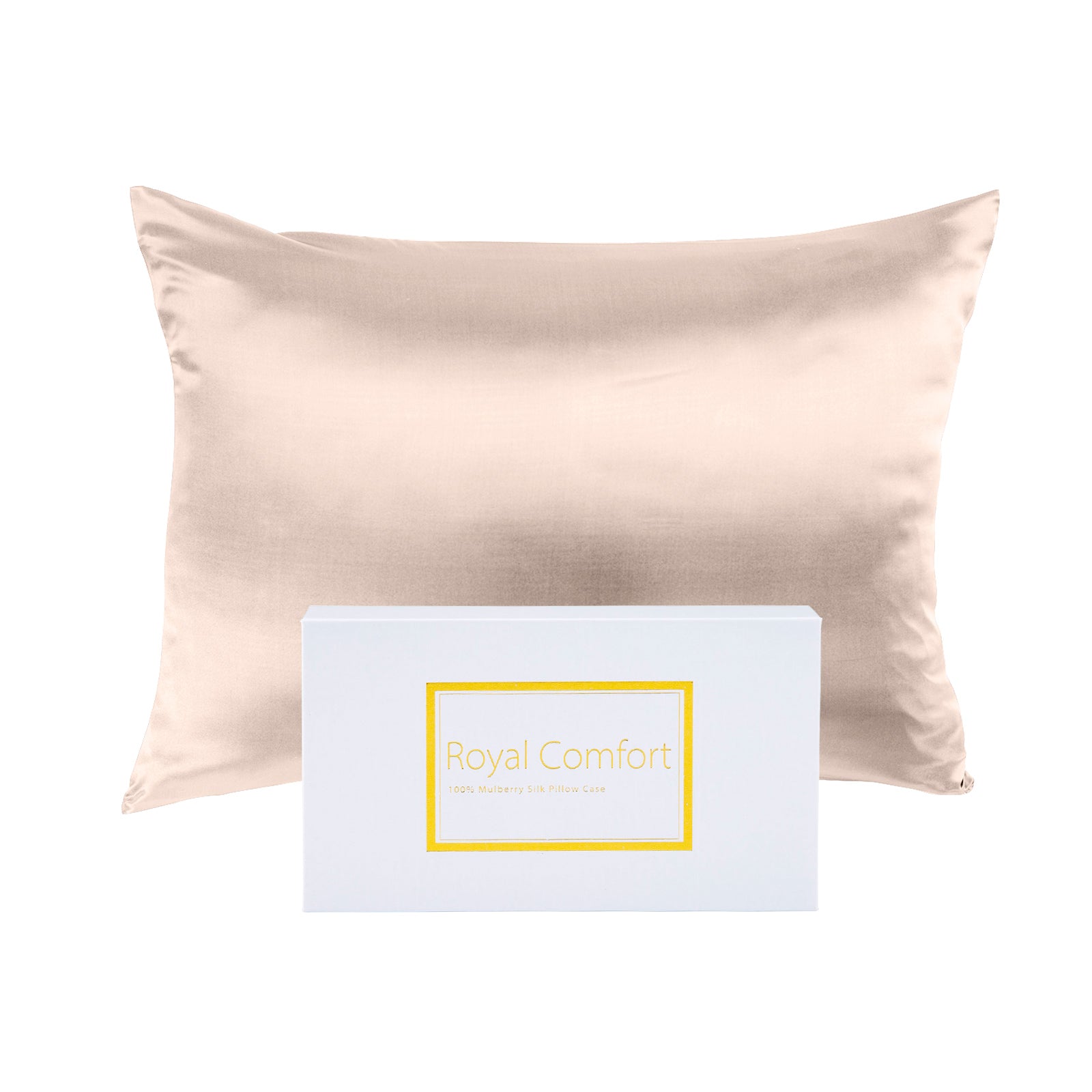 Pillowcases: Royal Comfort Pure Silk Pillow Case 100% Mulberry Silk Hypoallergenic Pillowcase - Champagne Pink