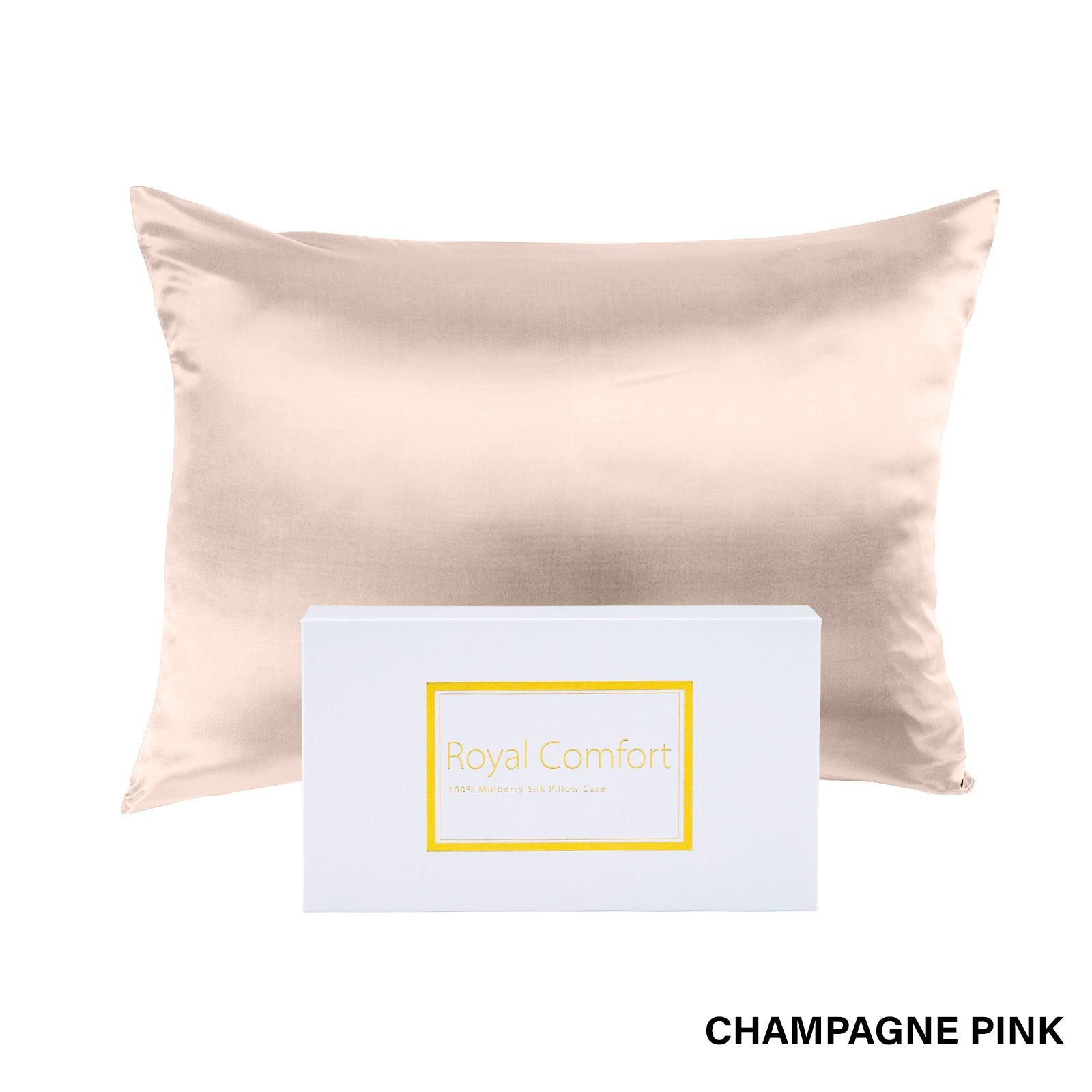 Pillowcases: Royal Comfort Pure Silk Pillow Case 100% Mulberry Silk Hypoallergenic Pillowcase - Champagne Pink
