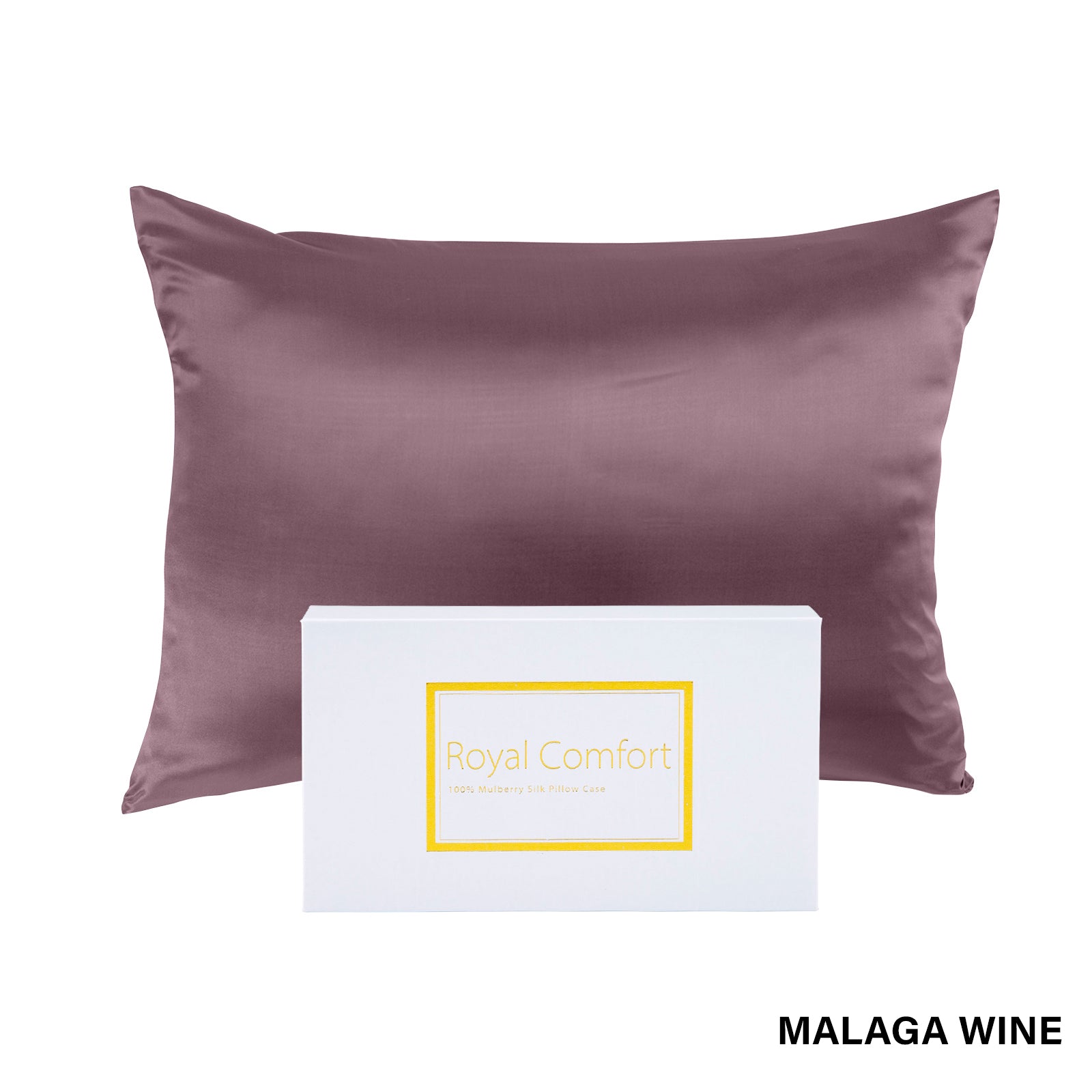 Pillowcases: Royal Comfort Pure Silk Pillow Case 100% Mulberry Silk Hypoallergenic Pillowcase - Malaga Wine