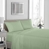 Bed Sheets: Royal Comfort 1200 Thread Count Sheet Set 4 Piece Ultra Soft Satin Weave Finish - Queen - Sage Green