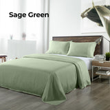 Bed Sheets: Royal Comfort Bamboo Blended Sheet & Pillowcases Set 1000TC Ultra Soft Bedding - Queen - Sage Green