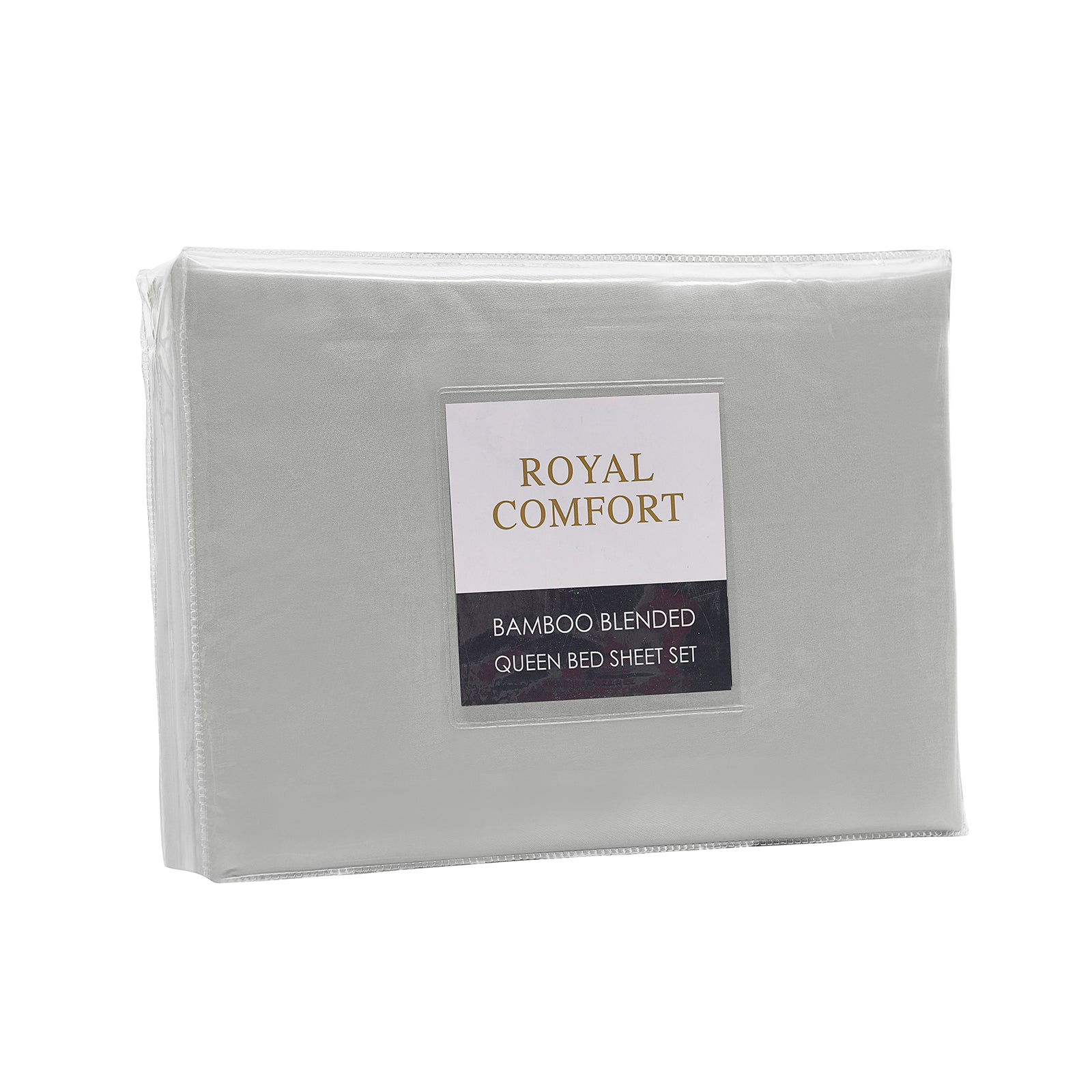 Bed Sheets: Royal Comfort Bamboo Blended Sheet & Pillowcases Set 1000TC Ultra Soft Bedding - Queen - Light Grey