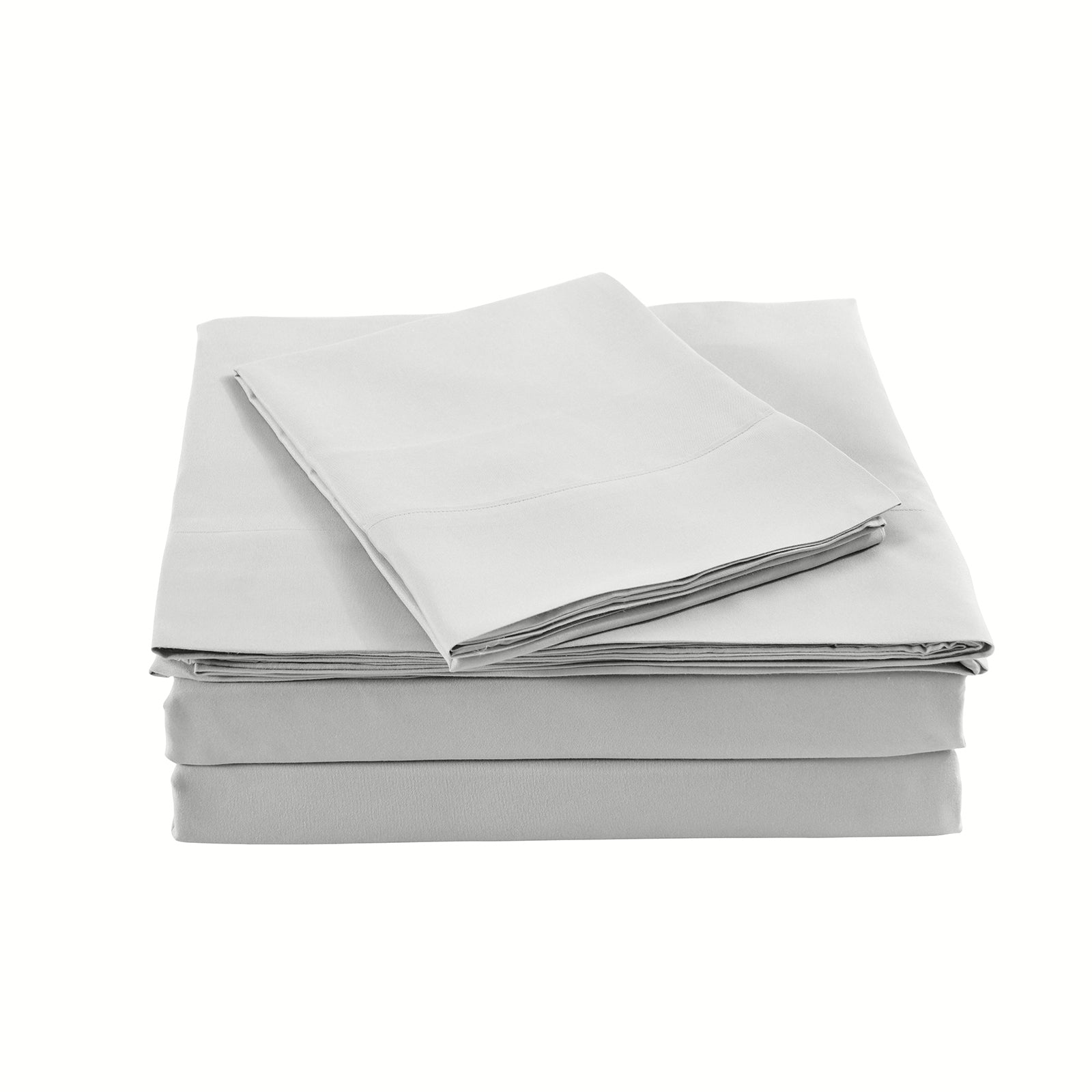 Bed Sheets: Royal Comfort Bamboo Blended Sheet & Pillowcases Set 1000TC Ultra Soft Bedding - King - Light Grey