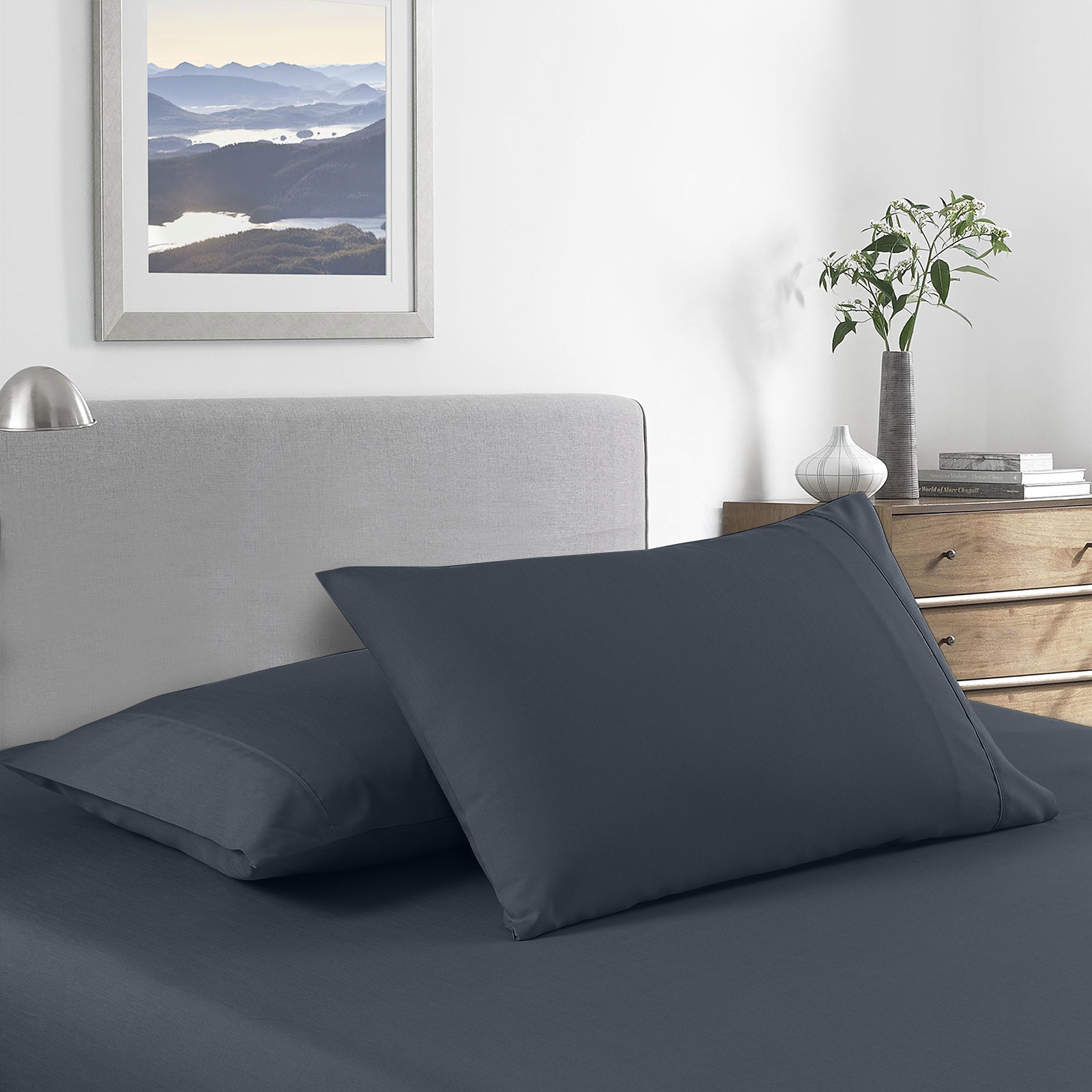 Bed Sheets: Royal Comfort 2000 Thread Count Bamboo Cooling Sheet Set Ultra Soft Bedding - Single - Charcoal