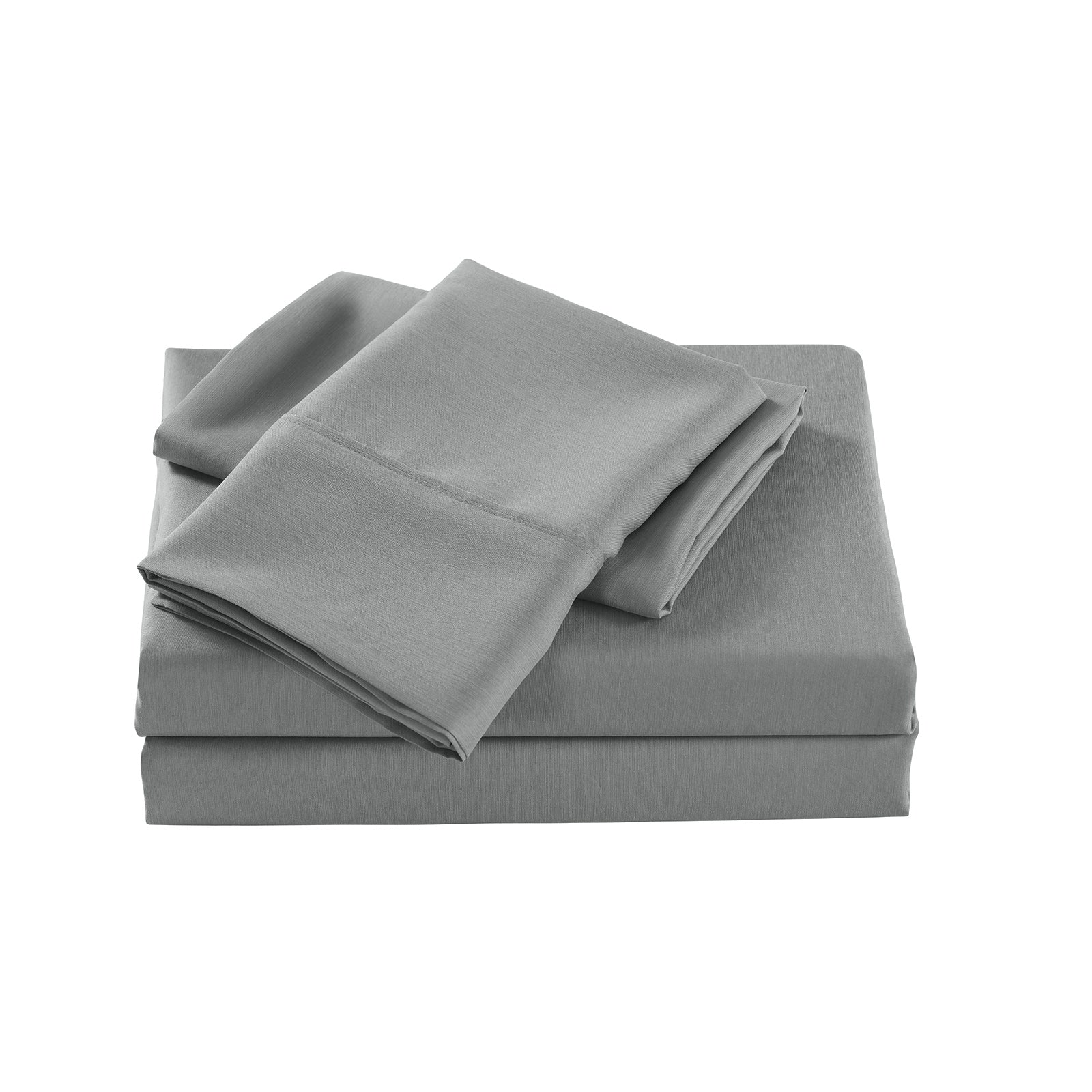 Bed Sheets: Royal Comfort 2000 Thread Count Bamboo Cooling Sheet Set Ultra Soft Bedding - Double - Mid Grey