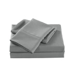 Bed Sheets: Royal Comfort 2000 Thread Count Bamboo Cooling Sheet Set Ultra Soft Bedding - Double - Mid Grey