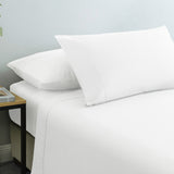 Bed Sheets: Royal Comfort Vintage Washed 100% Cotton Sheet Set Fitted Flat Sheet Pillowcases - King - White