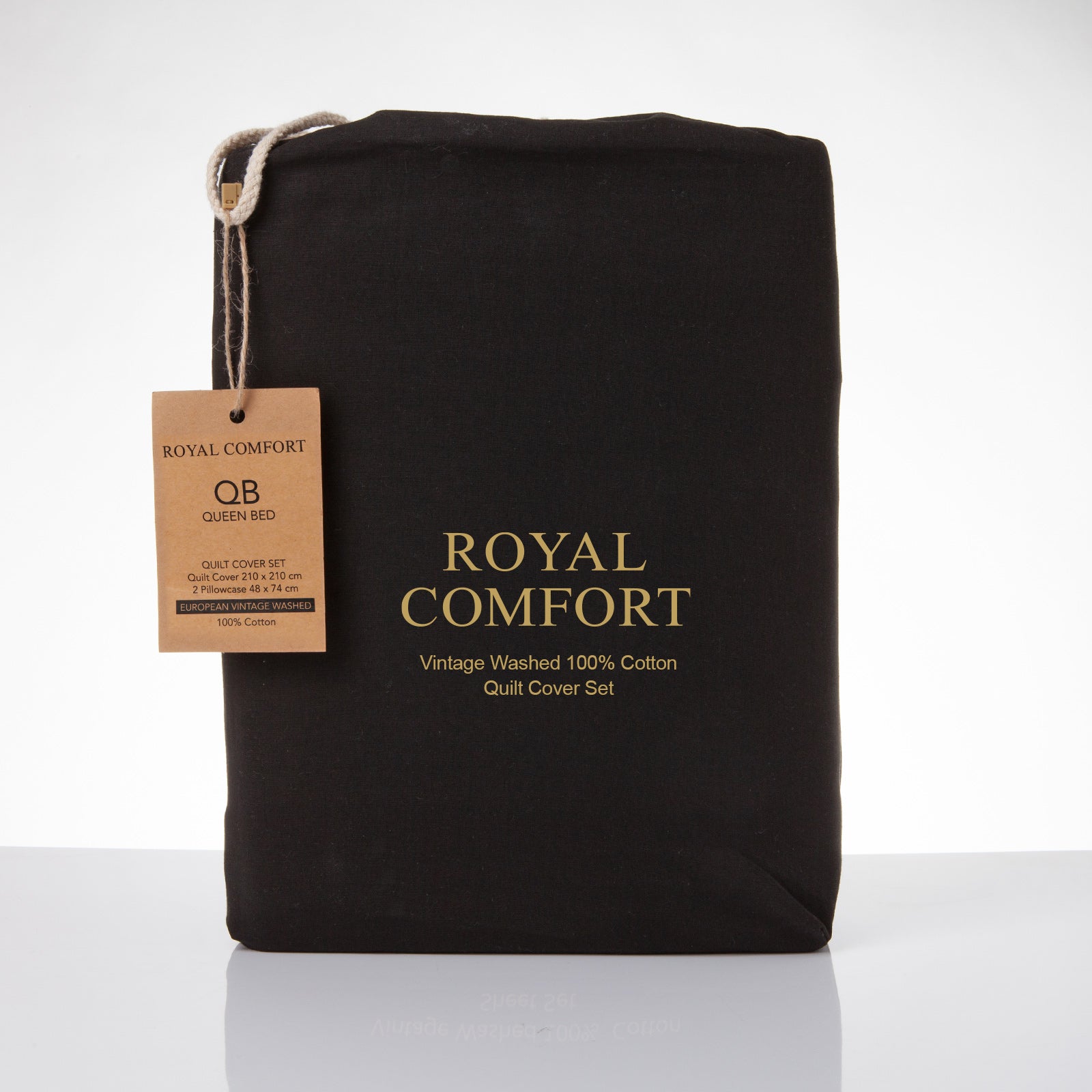 Bed Sheets: Royal Comfort Vintage Washed 100% Cotton Quilt Cover Set Bedding Ultra Soft - Single - Charcoal