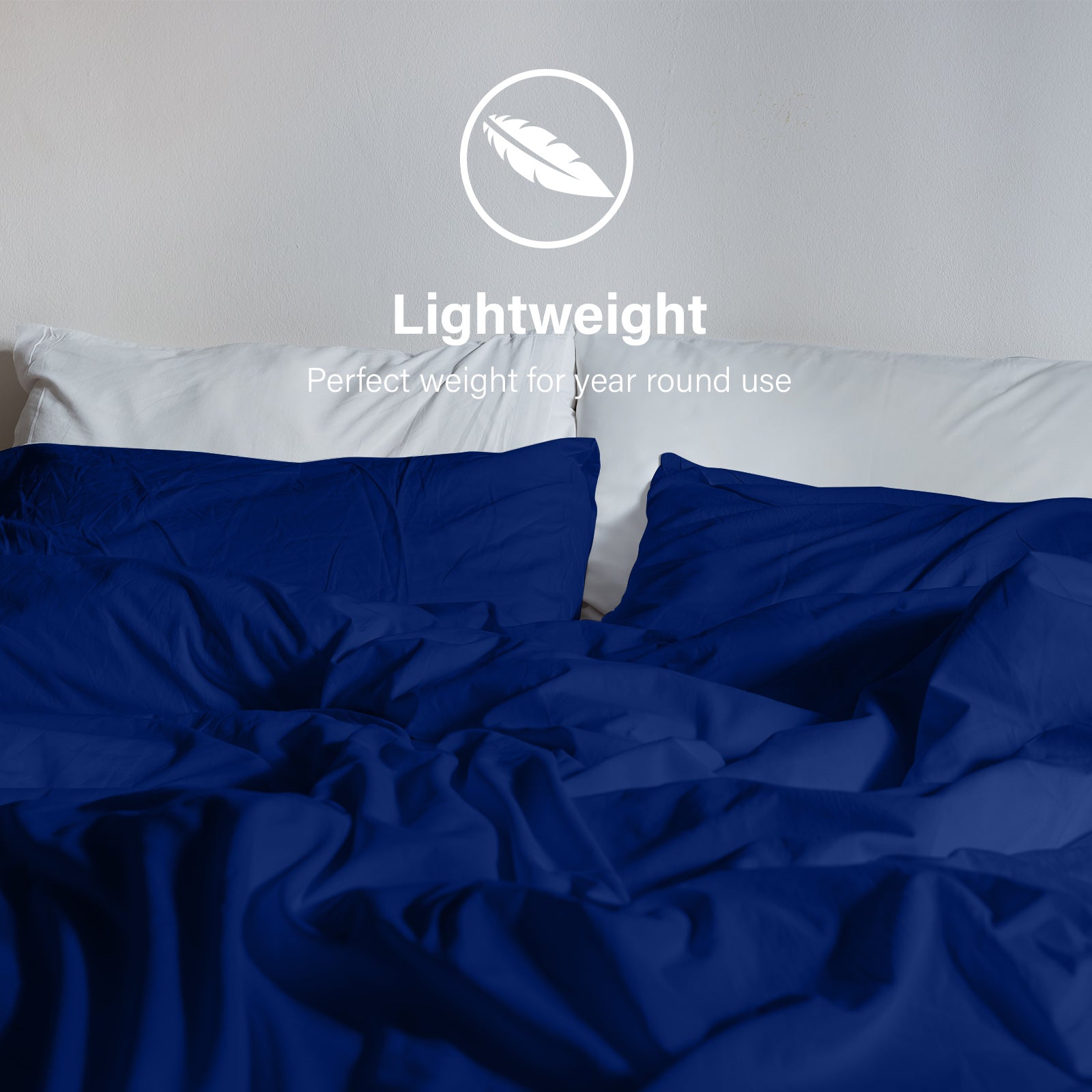 Duvet Covers: Royal Comfort Vintage Washed 100% Cotton Quilt Cover Set Bedding Ultra Soft - Double - Royal Blue