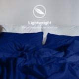 Duvet Covers: Royal Comfort Vintage Washed 100% Cotton Quilt Cover Set Bedding Ultra Soft - Double - Royal Blue