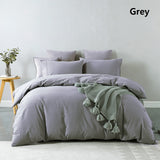 Duvet Covers: Royal Comfort Vintage Washed 100% Cotton Quilt Cover Set Bedding Ultra Soft - King - Grey