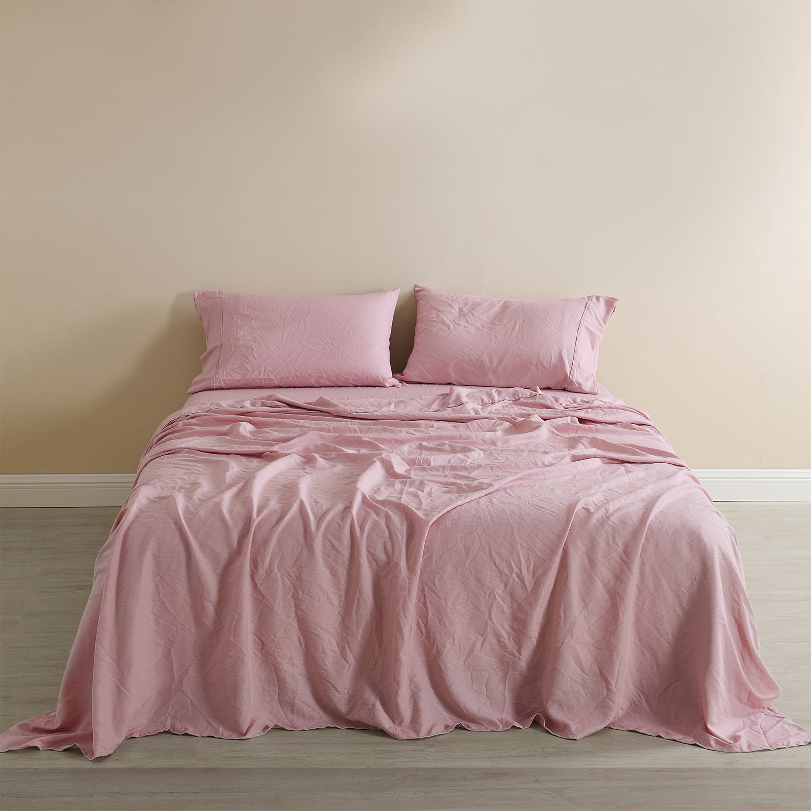 Bed Sheets: Royal Comfort Flax Linen Blend Sheet Set Bedding Luxury Breathable Ultra Soft - Queen - Mauve