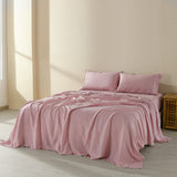 Bed Sheets: Royal Comfort Flax Linen Blend Sheet Set Bedding Luxury Breathable Ultra Soft - Queen - Mauve
