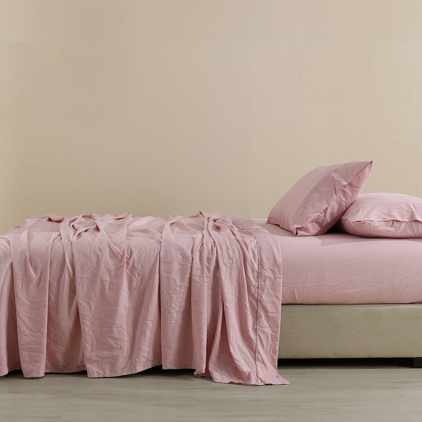 Bed Sheets: Royal Comfort Flax Linen Blend Sheet Set Bedding Luxury Breathable Ultra Soft - Queen - Mauve