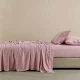 Bed Sheets: Royal Comfort Flax Linen Blend Sheet Set Bedding Luxury Breathable Ultra Soft - Queen - Mauve
