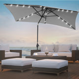 Arcadia Furniture Umbrella 3 Metre Umbrella with Solar LED Lights Garden Yard - Grey