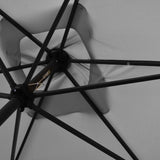 Arcadia Furniture Umbrella 3 Metre Umbrella with Solar LED Lights Garden Yard - Grey
