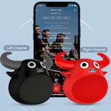 Bluetooth Speakers: Fitsmart Bluetooth Animal Face Speaker Portable Wireless Stereo Sound - Red