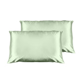 Pillowcases: Casa Decor Luxury Satin Pillowcase Twin Pack Size With Gift Box Luxury - Sage Green