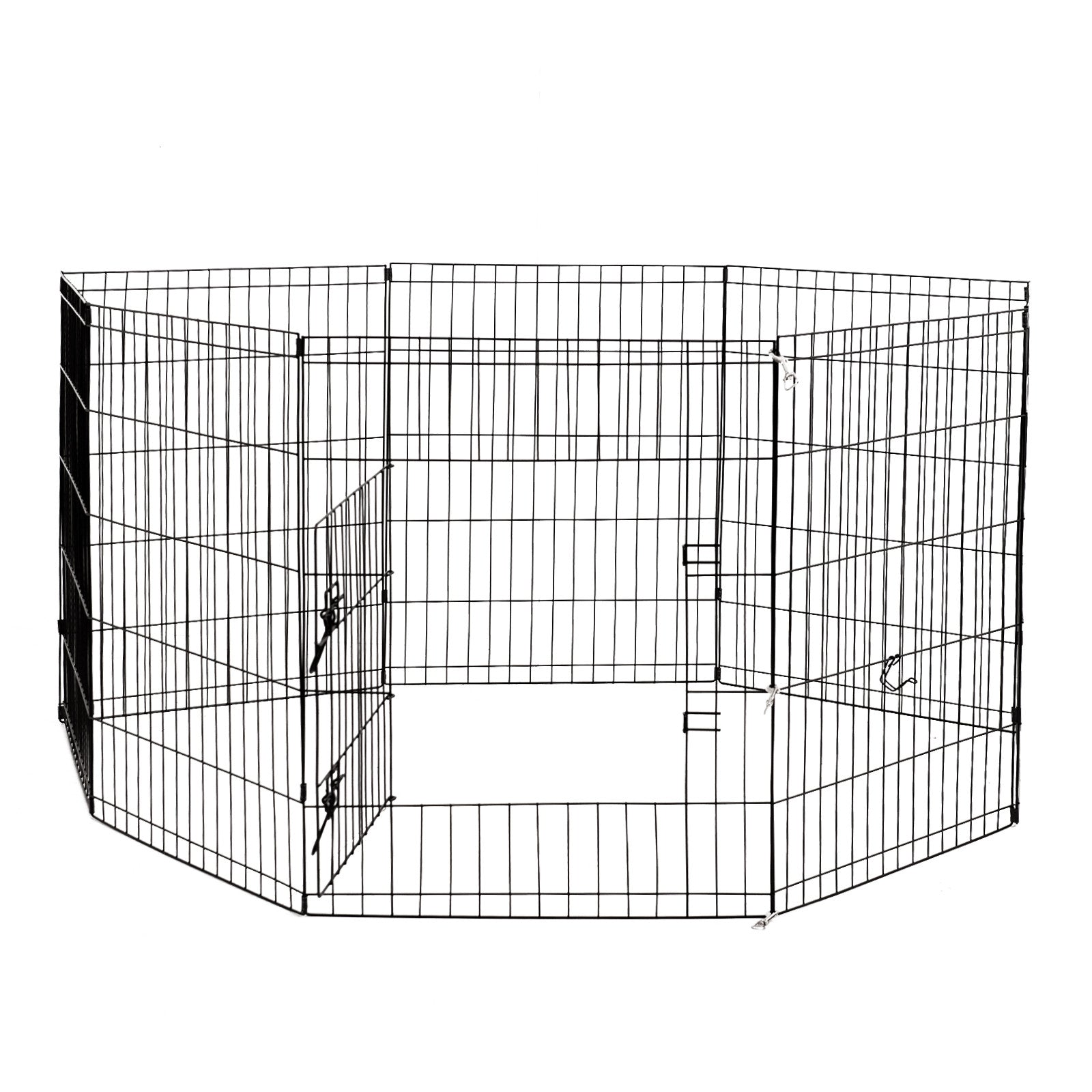 Dog Playpens & Gates: 4Paws 8 Panel Playpen Puppy Exercise Fence Cage Enclosure Pets Black All Sizes - 36" - Black