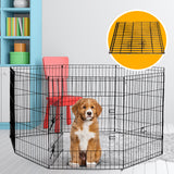 Dog Playpens & Gates: 4Paws 8 Panel Playpen Puppy Exercise Fence Cage Enclosure Pets Black All Sizes - 36" - Black