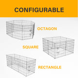 Dog Playpens & Gates: 4Paws 8 Panel Playpen Puppy Exercise Fence Cage Enclosure Pets Black All Sizes - 36" - Black