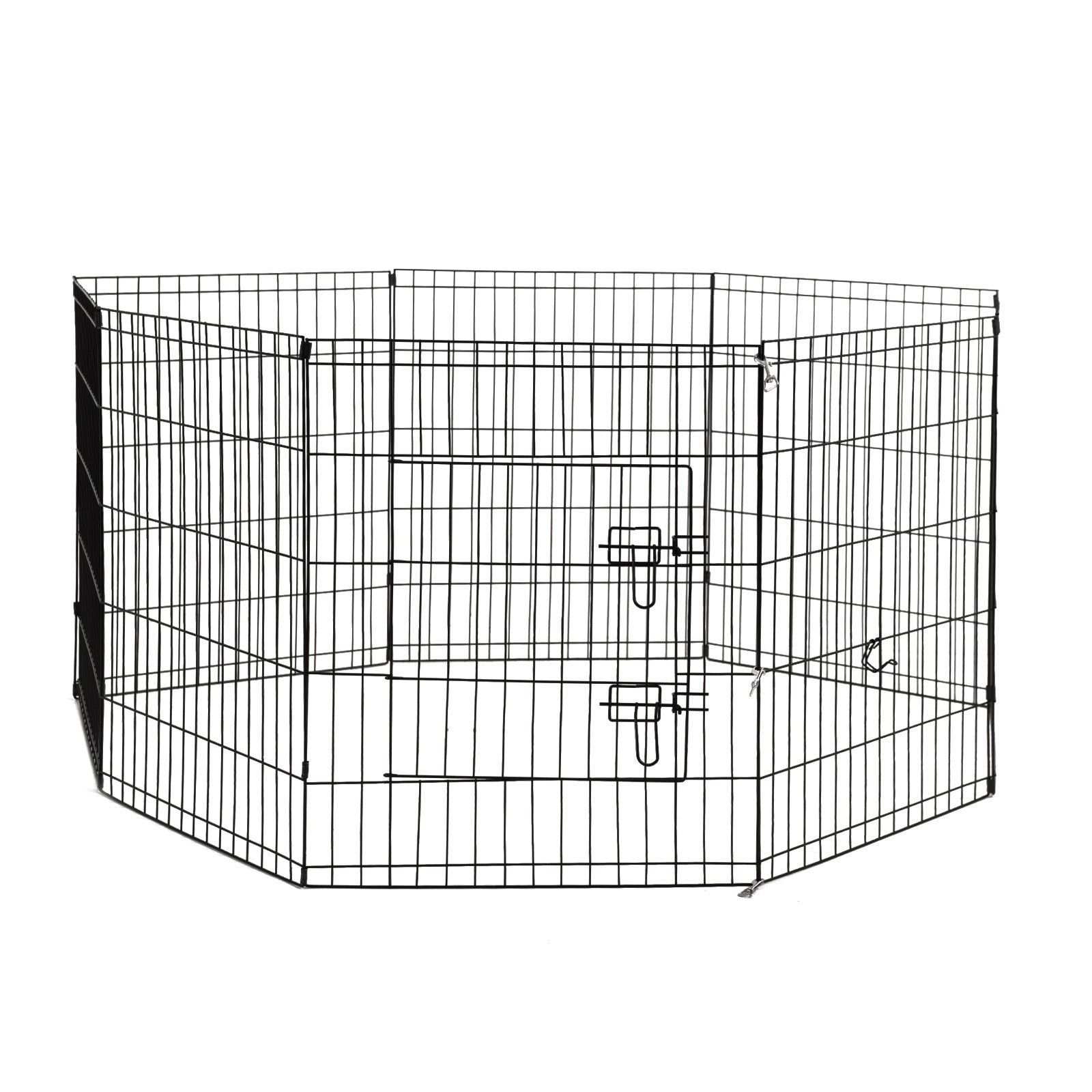 Dog Playpens & Gates: 4Paws 8 Panel Playpen Puppy Exercise Fence Cage Enclosure Pets Black All Sizes - 36" - Black