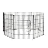Dog Playpens & Gates: 4Paws 8 Panel Playpen Puppy Exercise Fence Cage Enclosure Pets Black All Sizes - 36" - Black