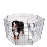 Dog Playpens & Gates: 4Paws 8 Panel Playpen Puppy Exercise Fence Cage Enclosure Pets Black All Sizes - 36" - Black
