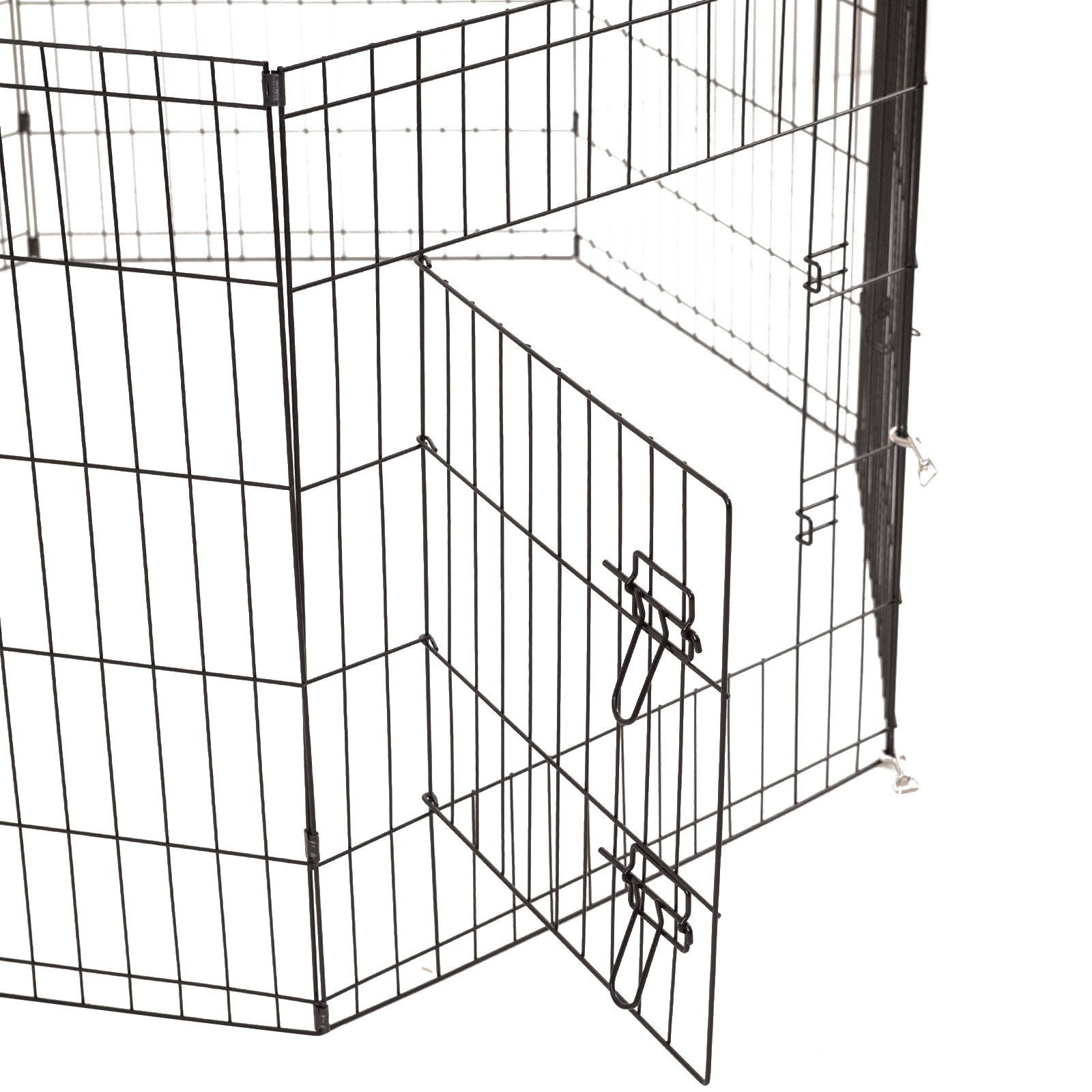 Dog Playpens & Gates: 4Paws 8 Panel Playpen Puppy Exercise Fence Cage Enclosure Pets Black All Sizes - 36" - Black