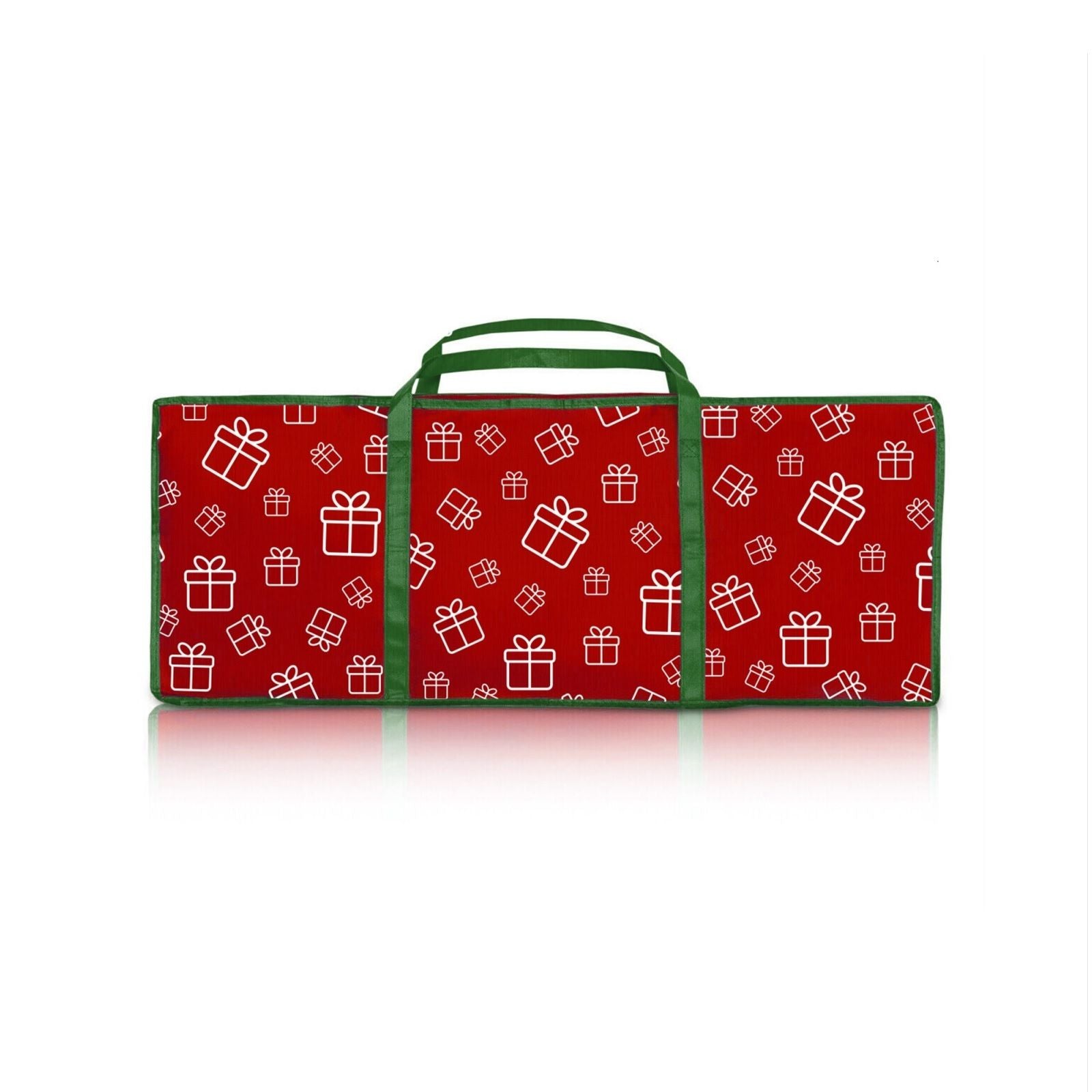 Christmas Decorations: Santa's Helper Printed Christmas Paper Storage Bag With 5 Rolls and Scissors Set