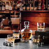 Drinkware: Novare Oval Whiskey Decanter Bottle With 4 Whiskey Glasses Set